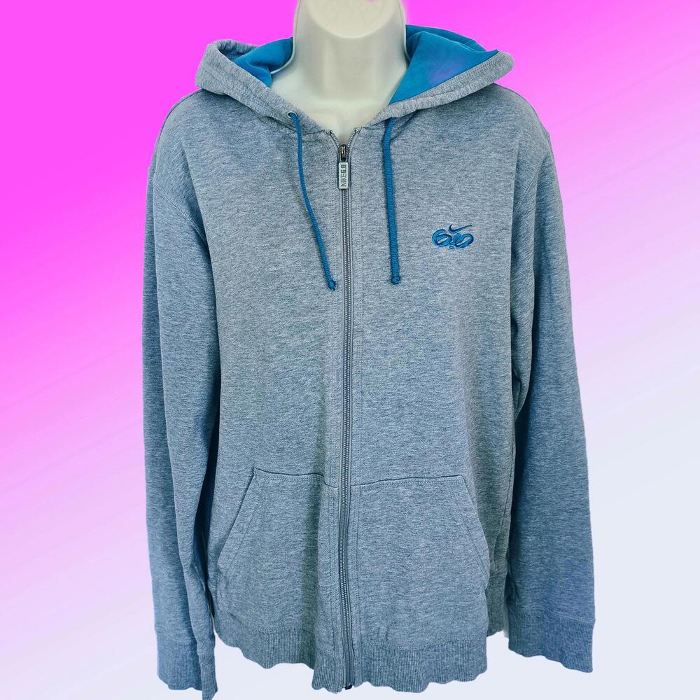Nike 6.0  Gray ZIP-Up Hoodie with Aqua Lining